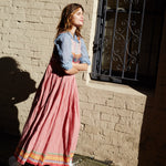PLEATED MADRAS CHECKED DRESS, RED - SAAKI