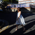 CHEMISE SLIP DRESS, WHITE COTTON - SAAKI