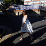 CHEMISE SLIP DRESS, WHITE COTTON - SAAKI