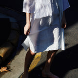 CHEMISE SLIP DRESS, WHITE COTTON - SAAKI