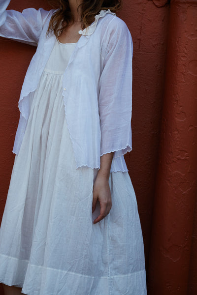 KANGURA COLLAR SHIRT, WHITE SHEER - SAAKI