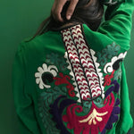 VINTAGE EMBROIDERY SUZANNE BOMBER, GREEN SILK - SAAKI